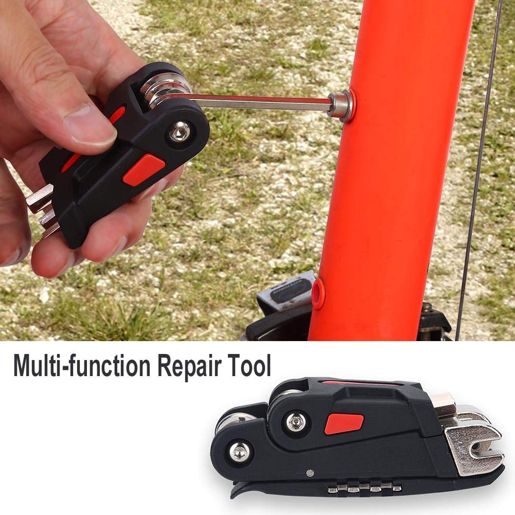 fahrrad multitool,Fahrrad Multifunktionswerkzeug, Multitool Fahrrad, Fahrradreparaturwerkzeug, 16 in 1 Fahrrad Mountainbike Multifunktionsreparatur-Wartungswerkzeug-Set-Kit