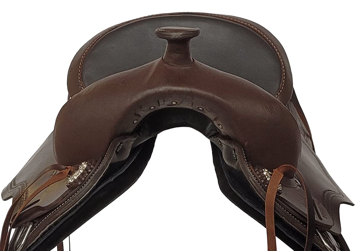 A&M Reitsport Sella western Chicago in pelle di bufalo oliata, testa intercambiabile, dimensioni: 17 pollici