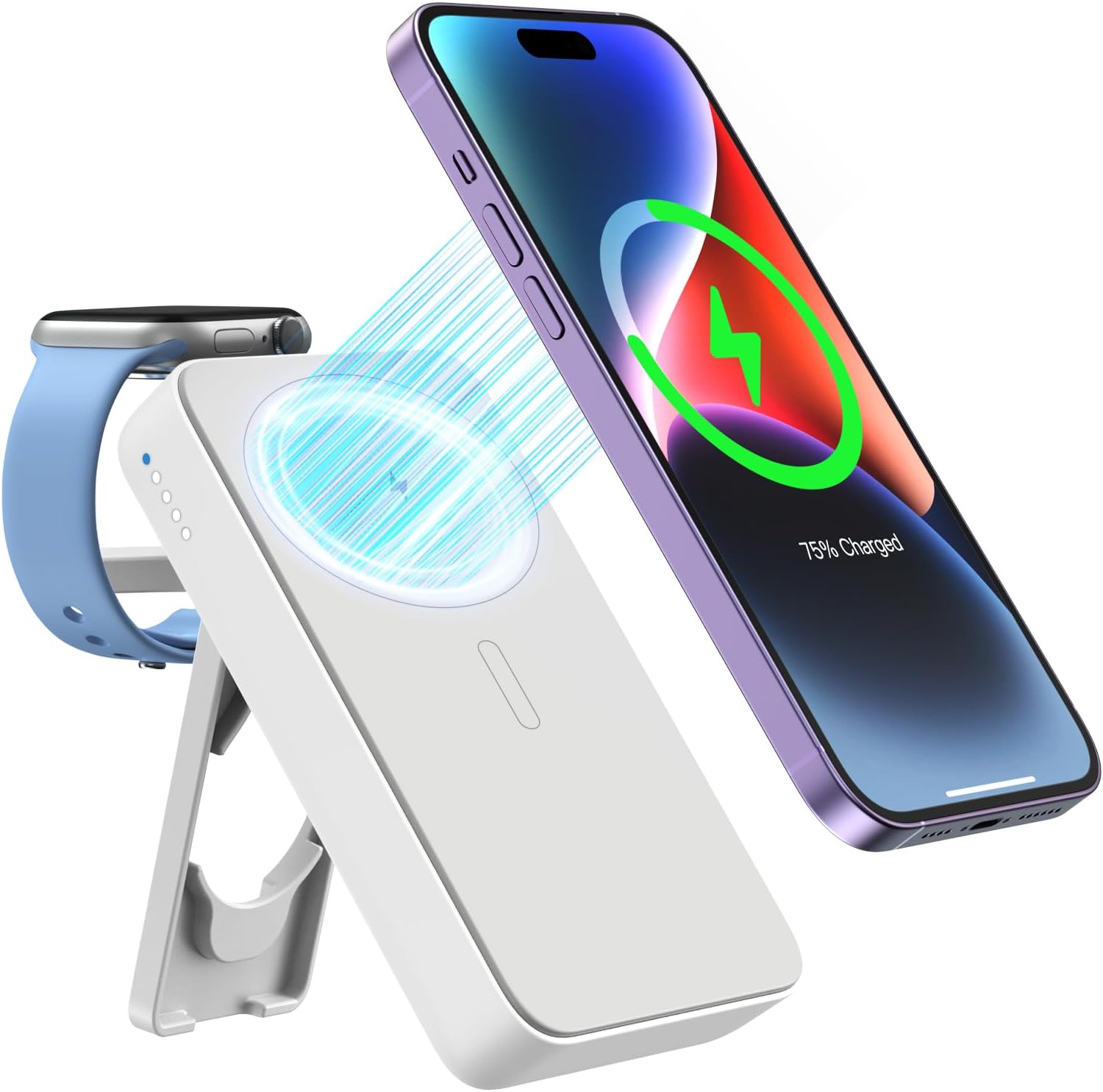 Riapow Magnetische Powerbank 10000mAh - Kabellose Powerbank Mit 20W PD Schnellladung & MagSafe