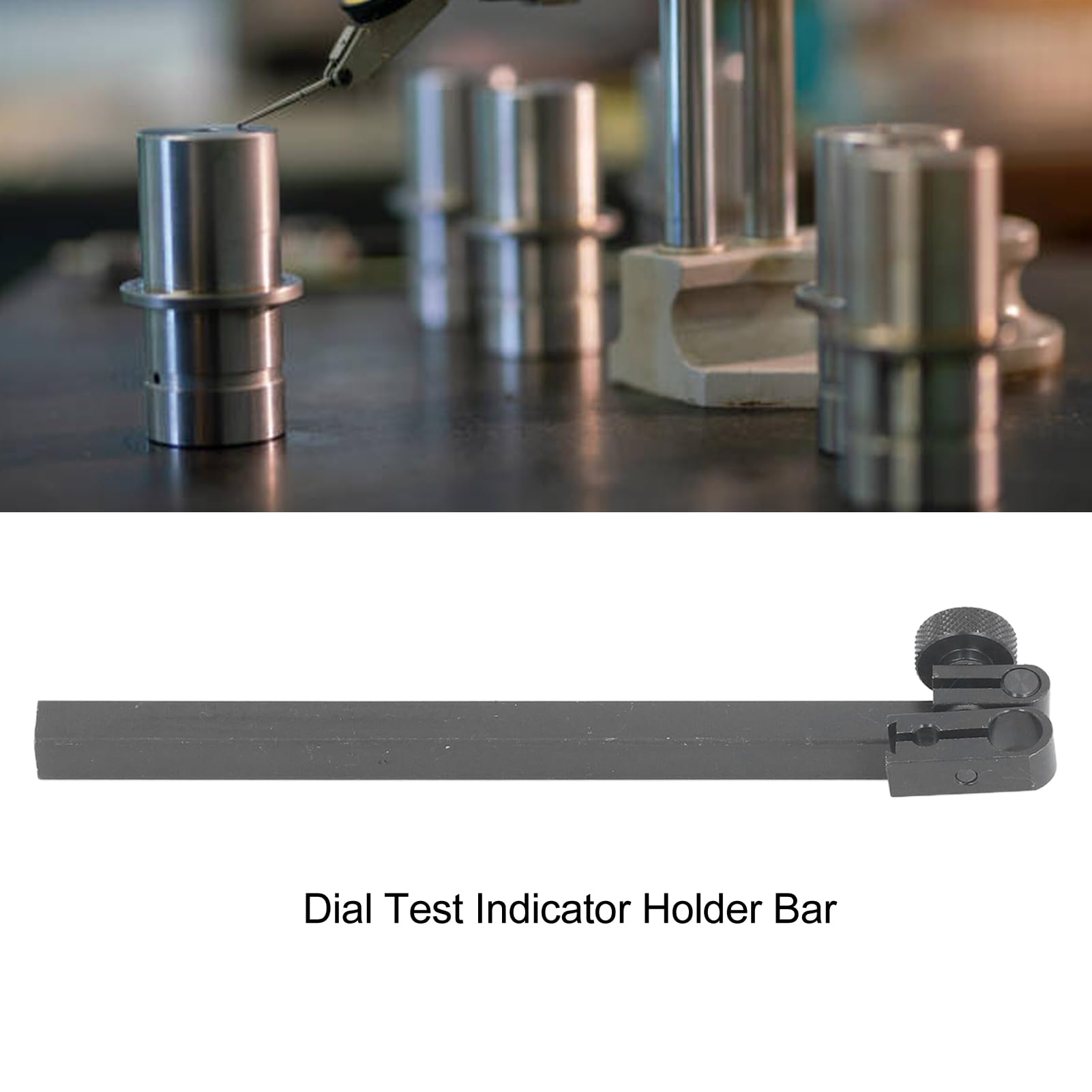 Lybunair Portable High Strength Aluminum Alloy Dial Test Indicator Holder, Efficient Swivel Clamp Sleeve, 9 x 9 x 150mm