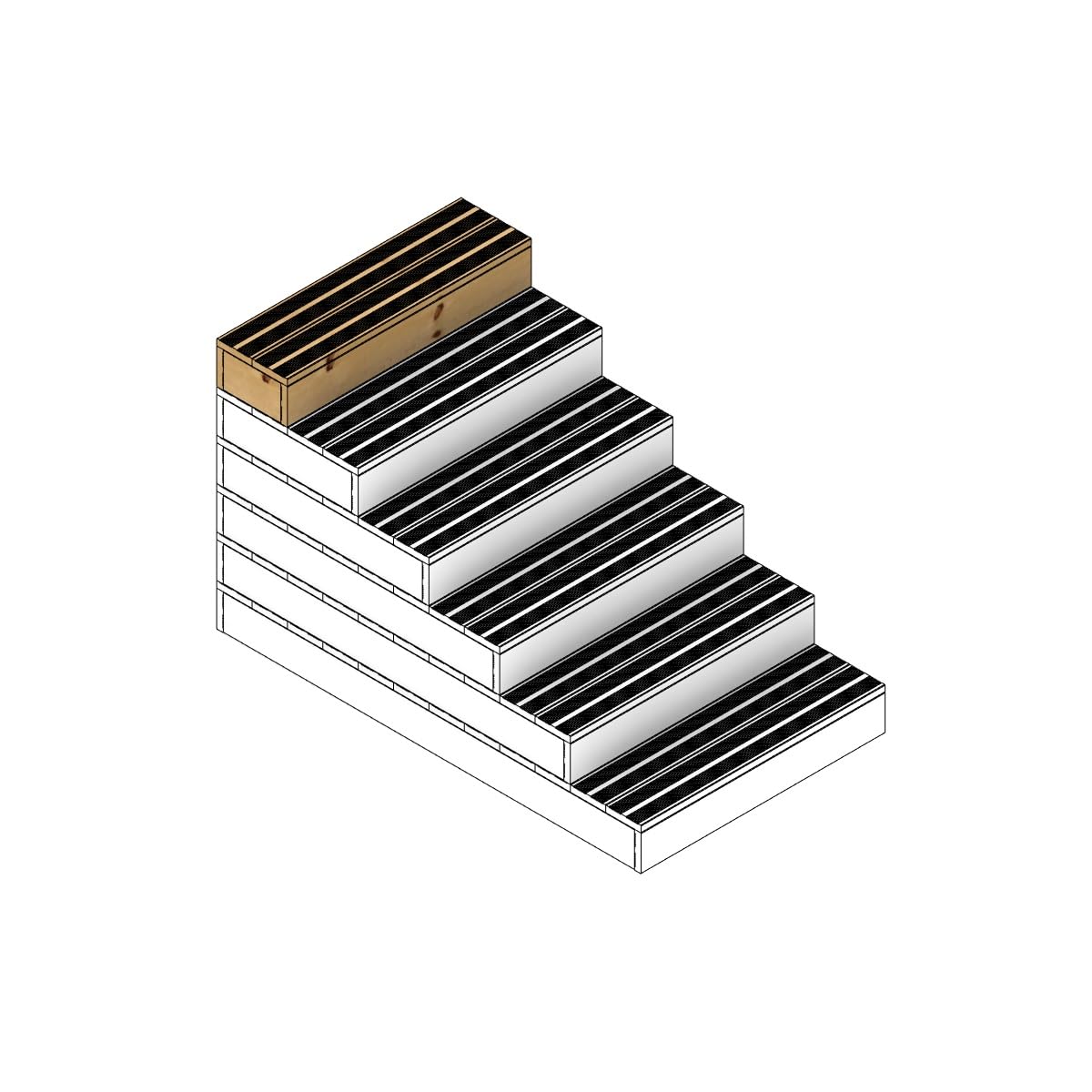 Gradino Modulare In Legno Vinuovo 80x17 Cm | Scalino Esterno Autoclave Classe 4 - Foto 6