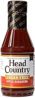 Head Country Sugar Free Bar-B-Q Sauce, Apple Habanero | Gluten Free BBQ Sauce With No Allergens & Zero Sugar | Sweet Apple...