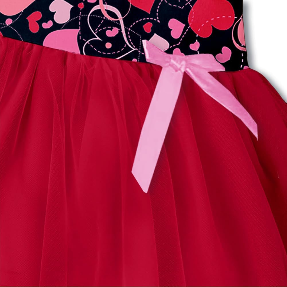 Remimi Valentines Toddler Girl Dress Mardi Gras Ruffle Layered Tutu Dresses 1-6 Years - Image 5