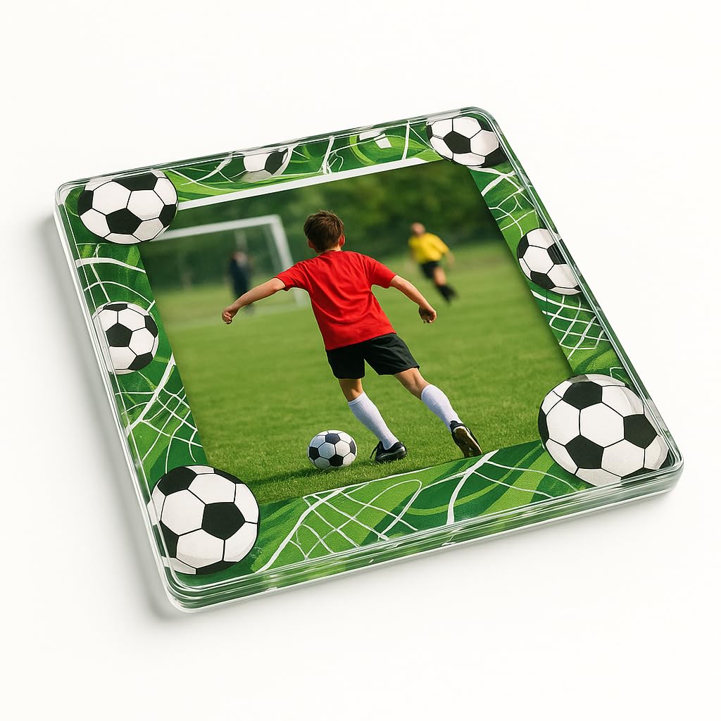 Acrylic Coaster Gift with Football Photo Frame - Dynamic Pitch Pulse Design for Sports Enthusiasts' Home Decor Delight