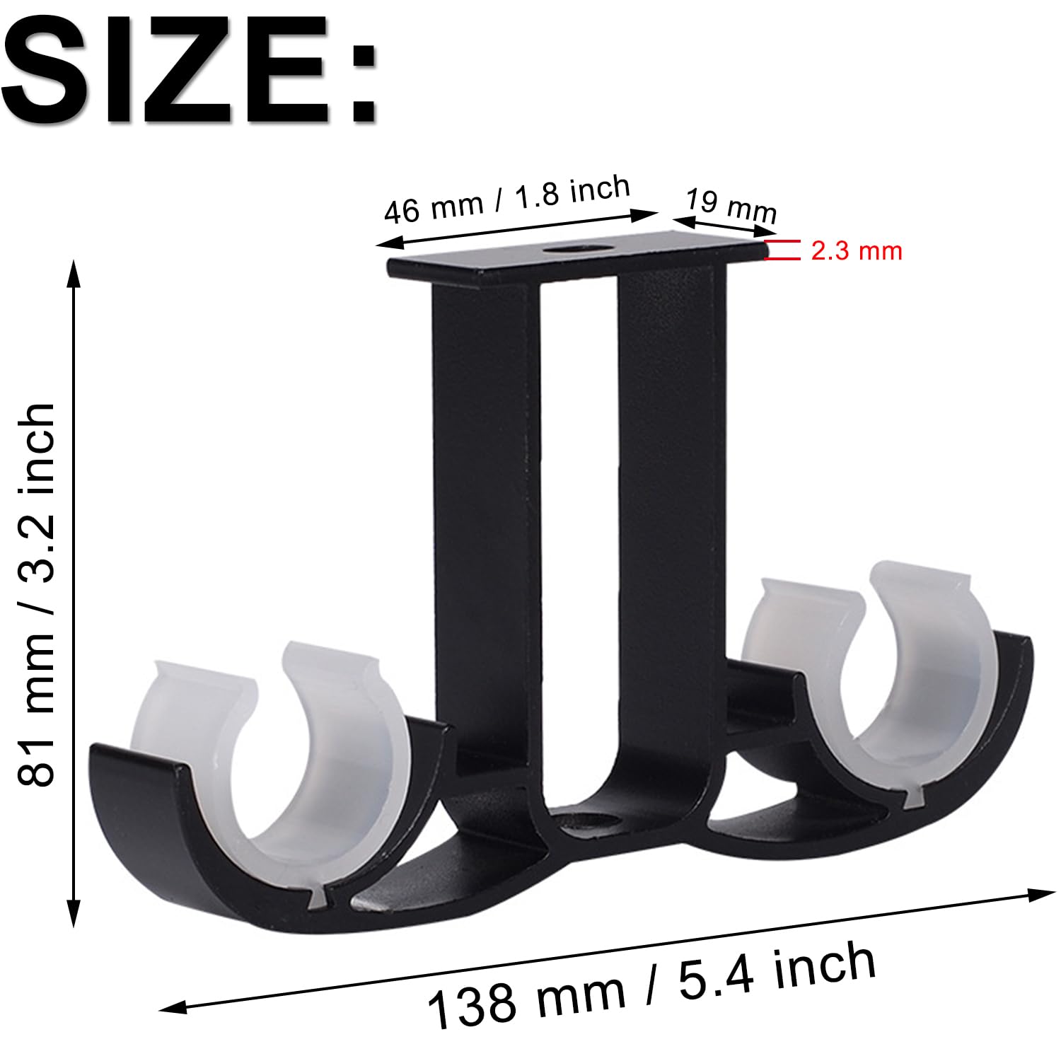 4 Staffe Portatenda In Metallo Per Aste Ø 6,3 Cm - Supporto A Muro Per Tende E Bastoni