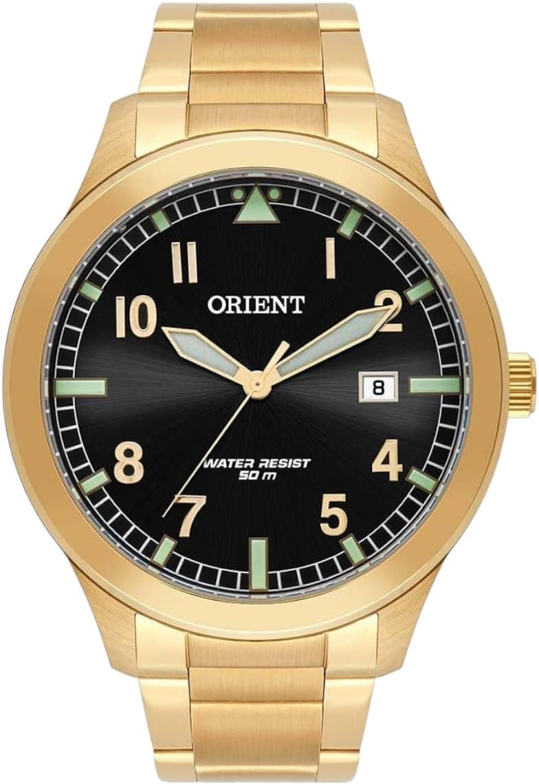 Relógio Masculino Dourado Orient Prova D’água Garantia de 1 anos