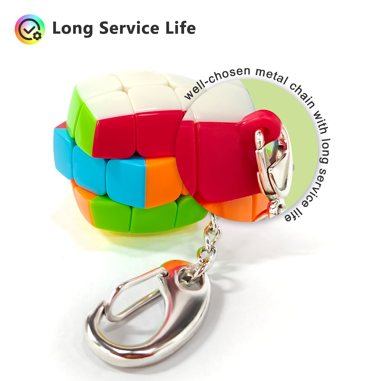 Vdealen Miniatura Cubo Magico Portachiavi, Professionale Speed Cube per Principianti e Avanzati, Regalo per Bambini Adolescenti Adulti (3x3 Bun)
