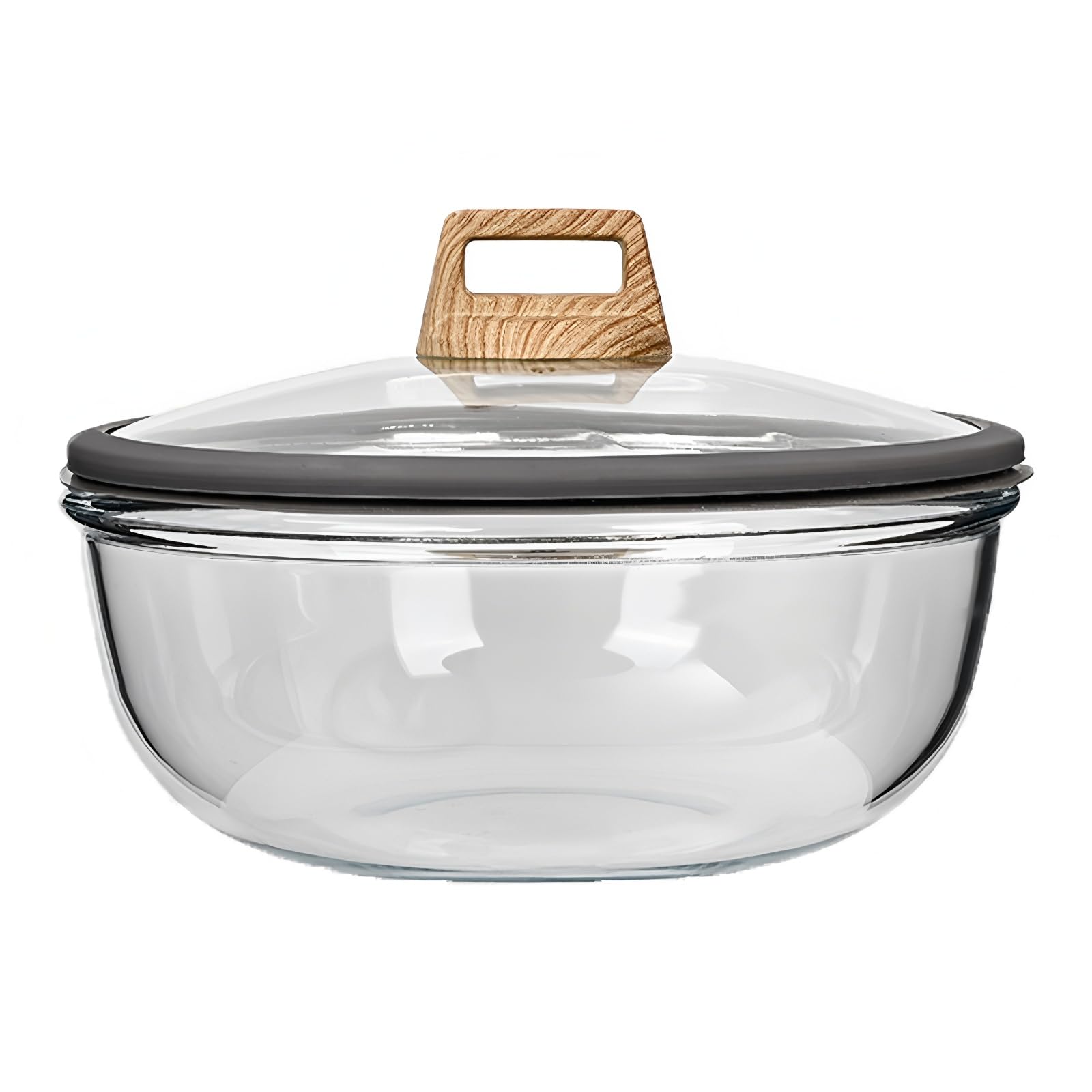Glasschalen, 30 cm Küchenschale mit Deckel und Silikonrand, Schalen für Snacks, ofengeeignet, mikrowellengeeignet