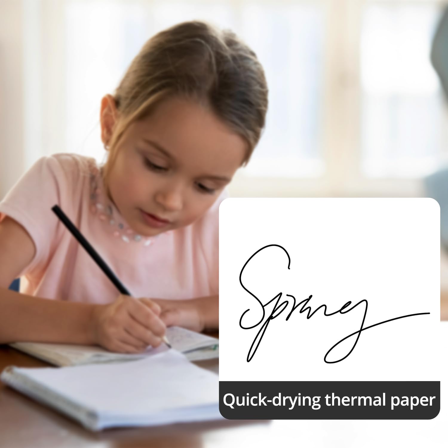QWORK® 4 Rouleaux Papier Thermique A4, 100 Feuilles - Papier Imprimante Thermique