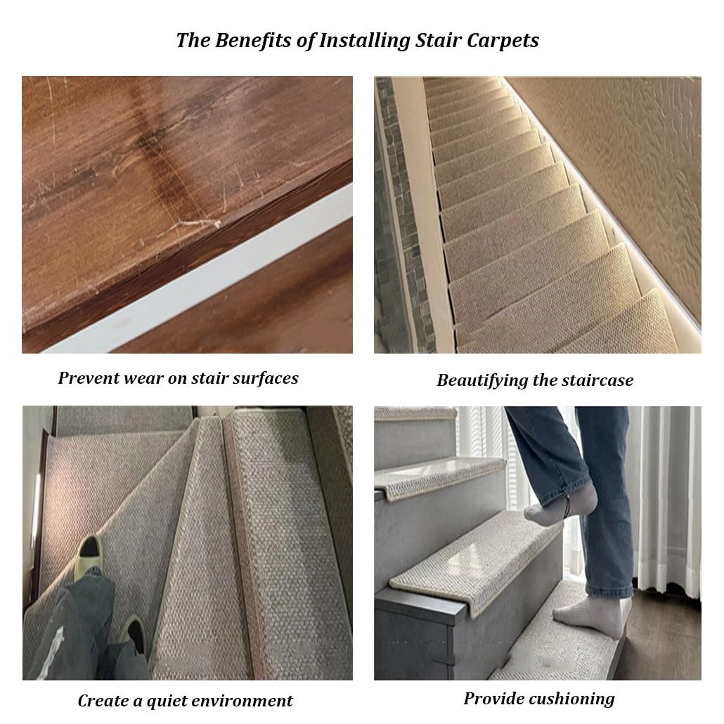 Lot De 1-7 Tapis D'escalier Autocollants Et Antidérapants pour L'intérieur