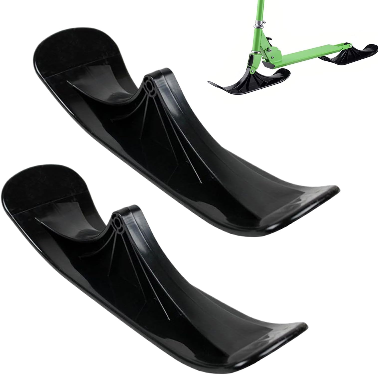 Snow Scooter Conversion Set – Winter Ski Attachment Pair | 2PCS Lightweight Ergonomic Slide Runners for Kids Kick Scooter, Wheel Replacement Parts for Sand Grass Gravel Park Beach Outdoor Riding