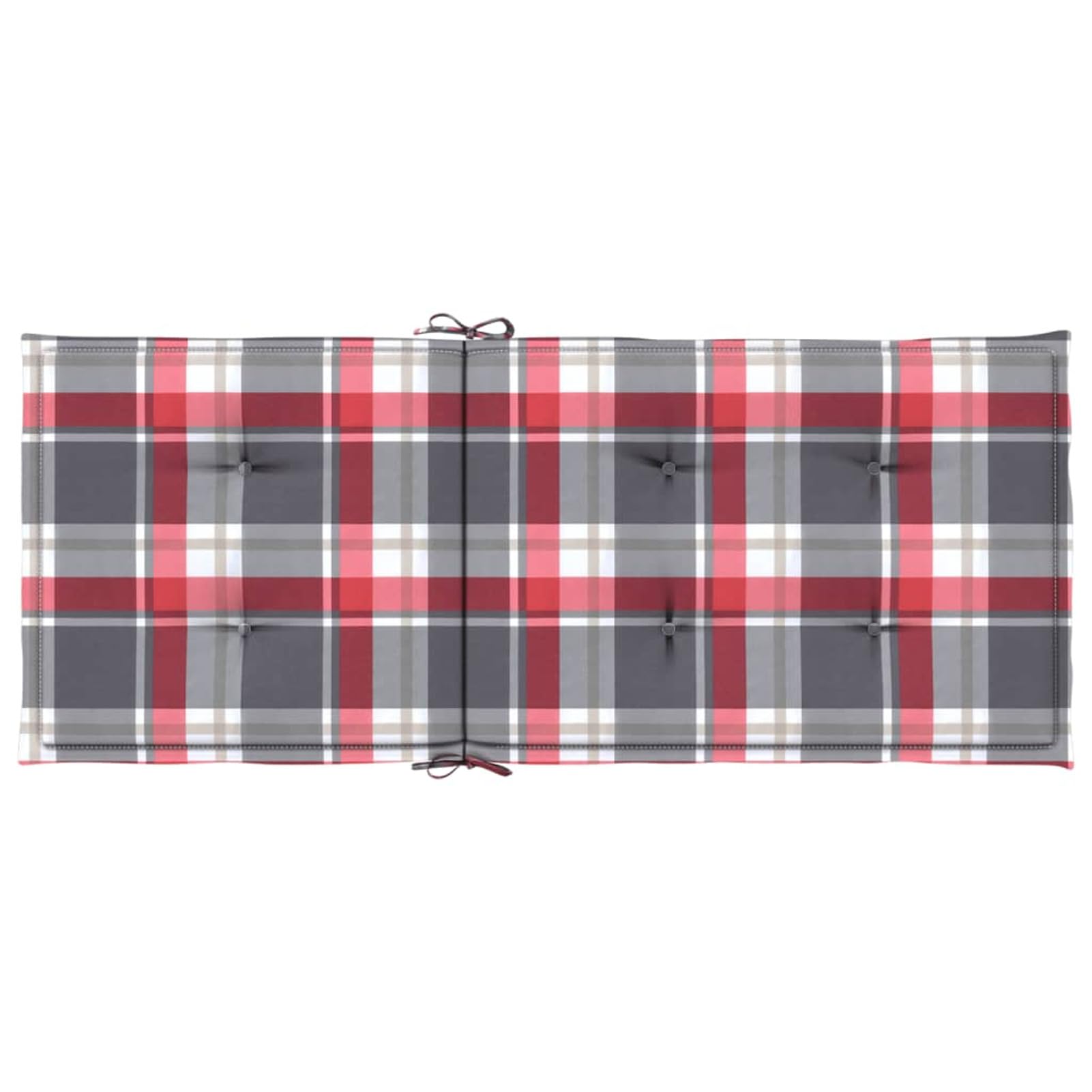 LAPOOH Cojín Silla jardín Respaldo Alto 4 uds Cuadros Rojo 120x50x3 cm, Cojines para Butacas De Jardin, Cojines Sillas Cocina, Cojines para Sillas De Terraza, Cojin Silla Exterior