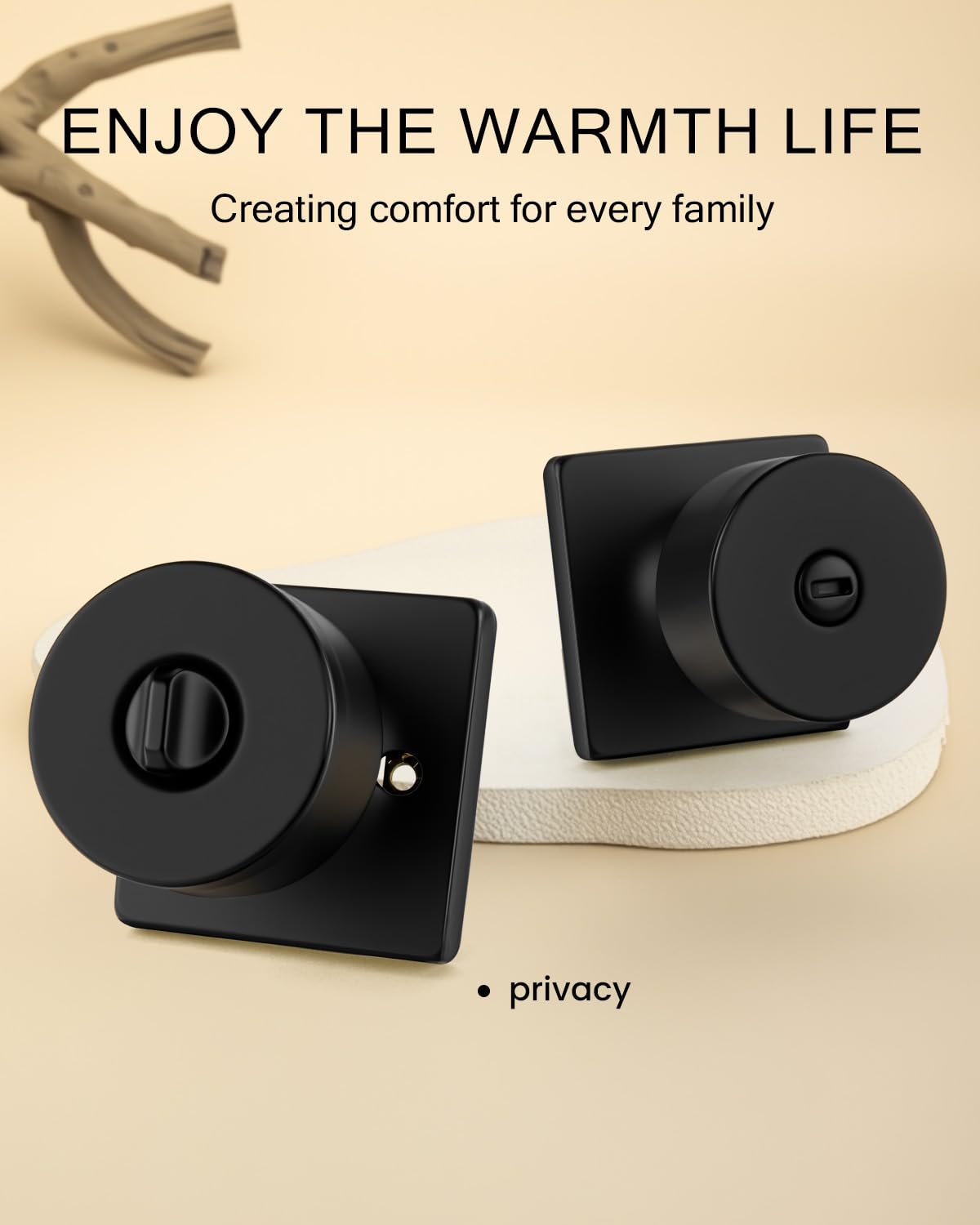 Haidms Matte Black Door Knobs - 6 Pack -6