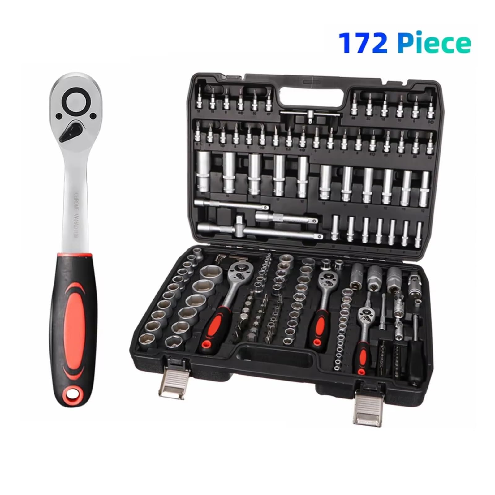 Cassetta Attrezzi Completa Kit Di Strumenti Per Chiavi A Cricchetto Set Di Bussole Da 172 Pezzi Con Cricchetti In Un Versatile Set Da 172 Pezzi Adatto Per Officina O Garage