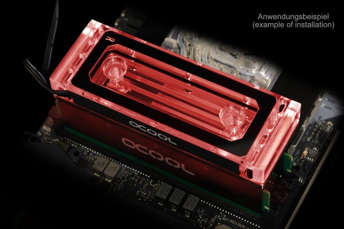 Alphacool 17467 Aurora Plexi X4 D-RAM chłodnica wodna chłodzenie wodą HDD/RAM – chłodnica
