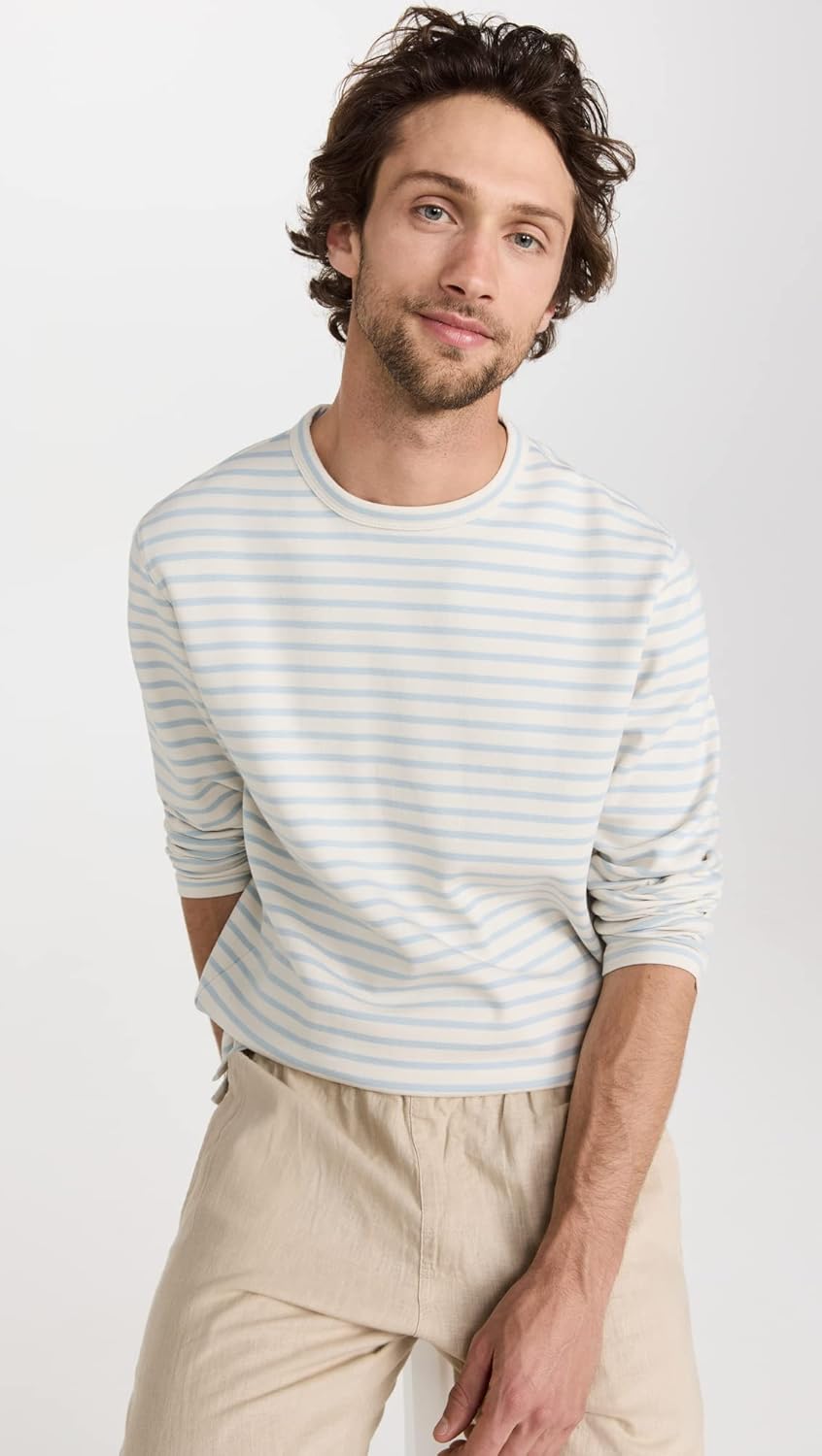 Vince Men's Brenton Stripe L/S Crew - Image 4