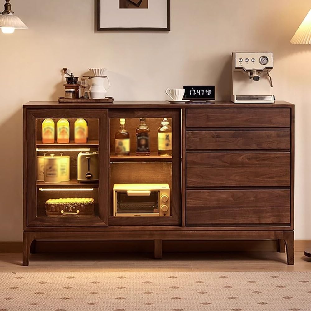 Bar kawowy Stół wejściowy Orzech 150 x 40 90 cm, Szafka do przechowywania do małego salonu, nadaje się do kuchni i jadalni w formie bufetu ze schowkiem