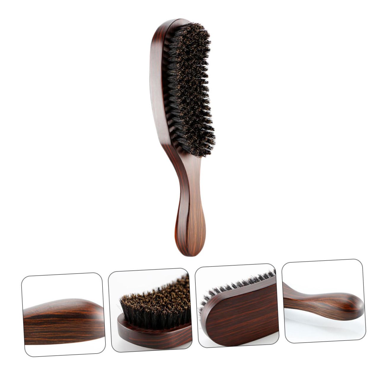 IWOWHERO Wooden Handle Bristle Beard Brush for Men Shaving Tool Wet Present for