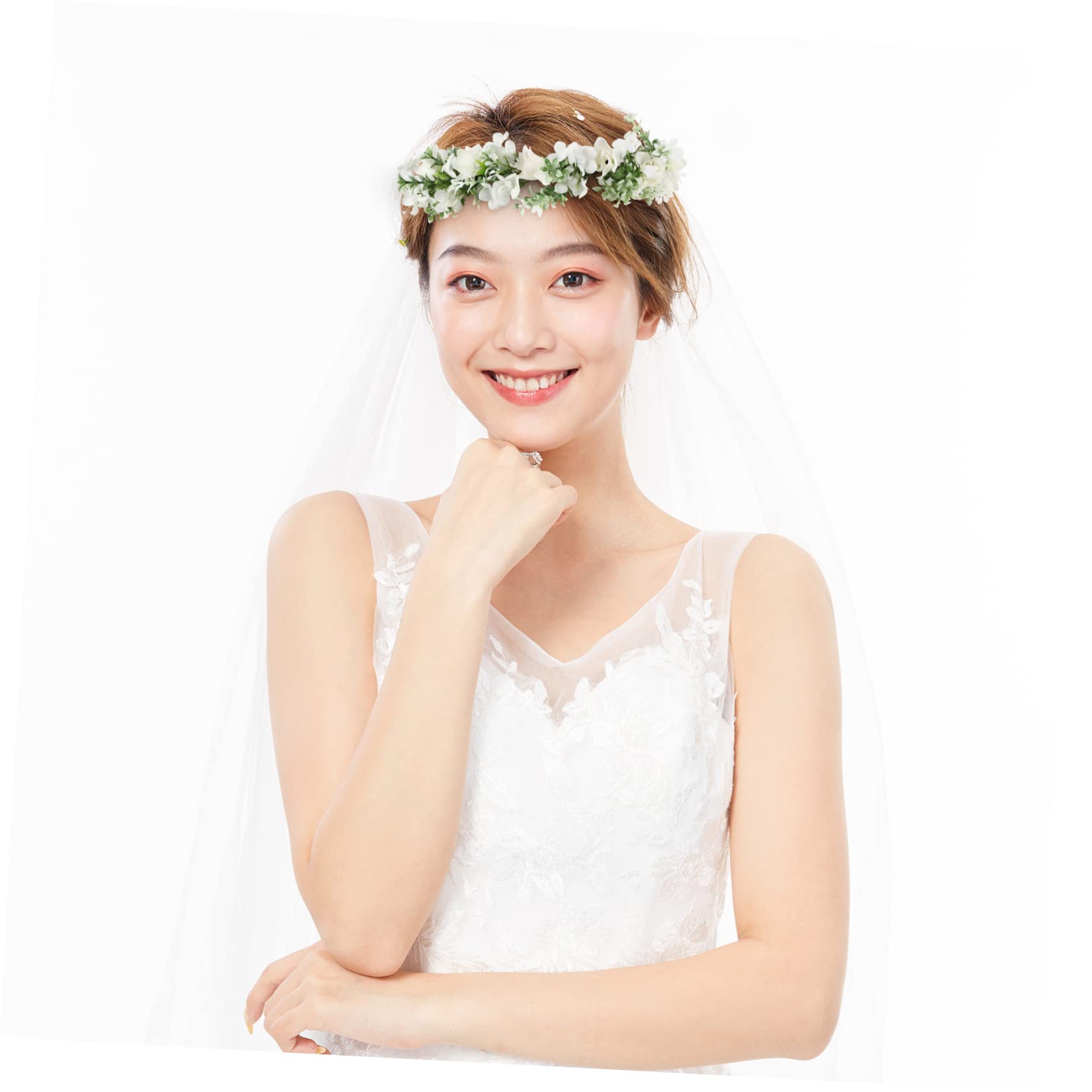 Healeved 4pezzi Headband Elegante Per Sposa e Damigelle Accessori Floreali Per Matrimoni e Feste e Leggero Per Occasioni Speciali