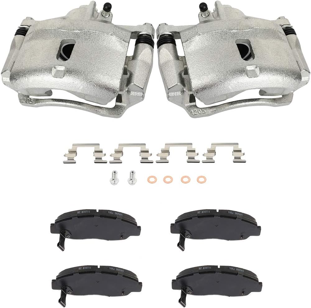 SCITOO Front Left & Right Brake Kit [4] Brake Pads [2] Brake Disc Calipers w/Bracket Compatible With 1997-2000 for Acura for EL,1996-2011 for Honda for Civic