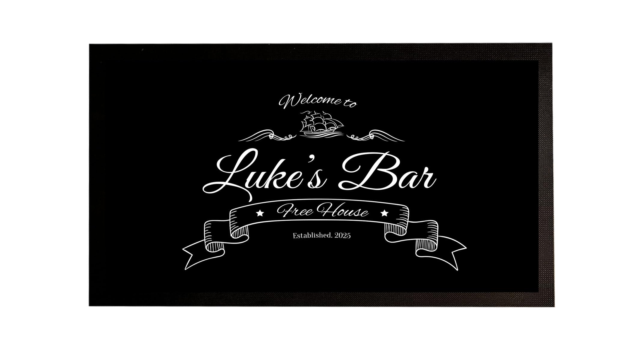 Bar Runner Personalizzato Con Qualsiasi Testo – Sottobicchiere Gomma – Regalo UK 322 - 2