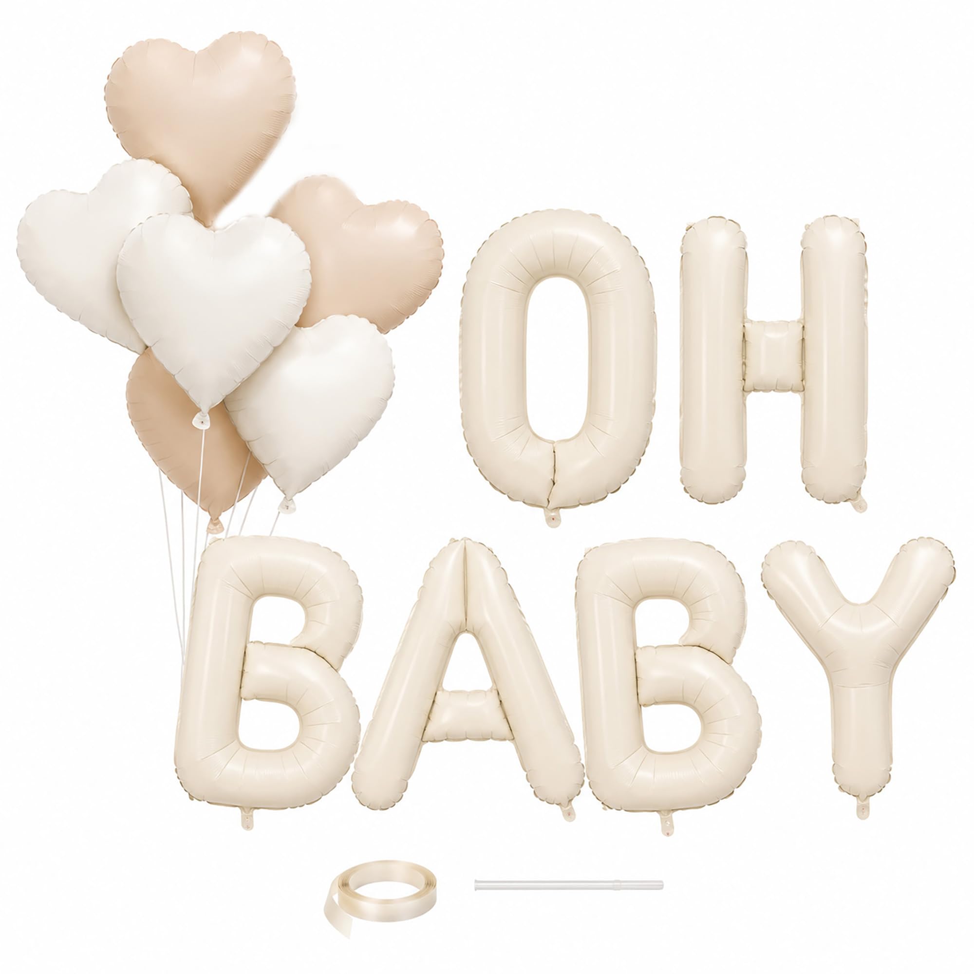 Oh Baby Balloon Set - 16 Inch Neutral Baby Shower Decorations