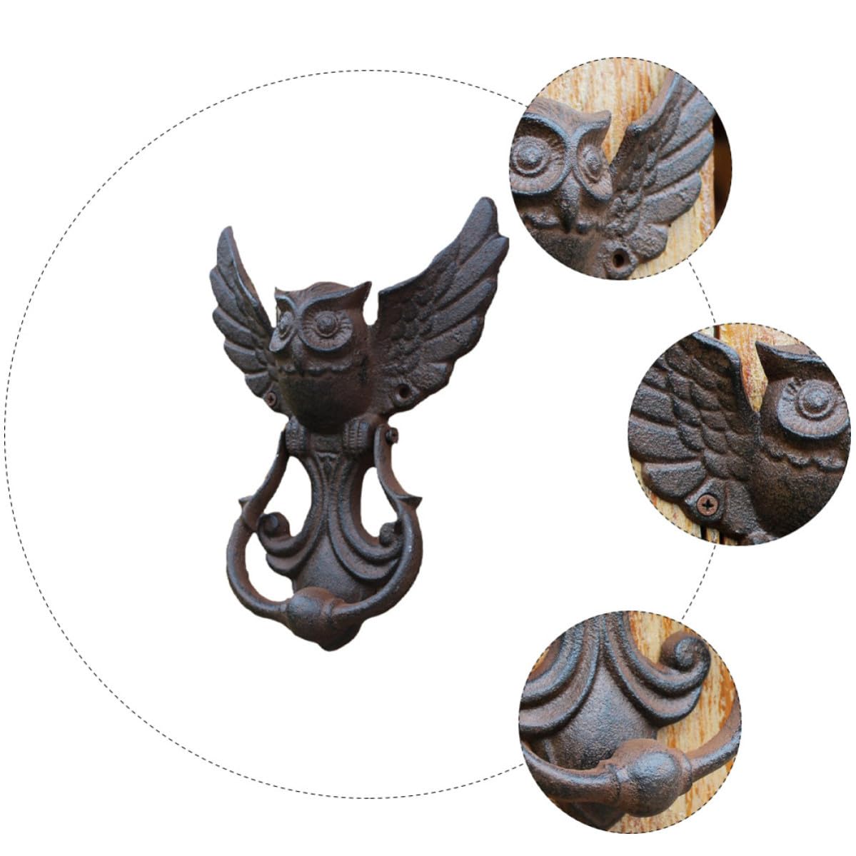 VALICLUD Eisen Türgriff in Eulenform für Gartentüren und Innentüren 1 Stück Vintage Hoftürklopfer mit Rustikalem Charme