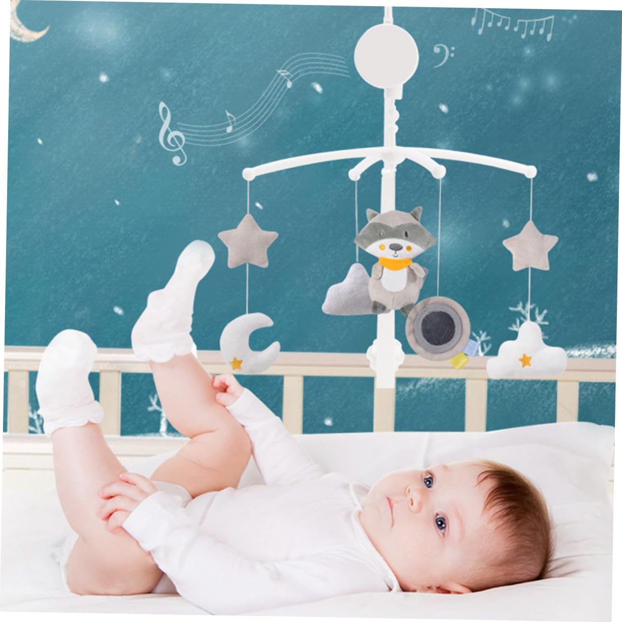 Móvil de Cuna Giratorio Carillón Musical de Plástico para Cuna | Móvil de Cuna, Adorno Colgante para Habitación, Obsequio para Baby Shower y Cumpleaños, para Bebés E Infantes
