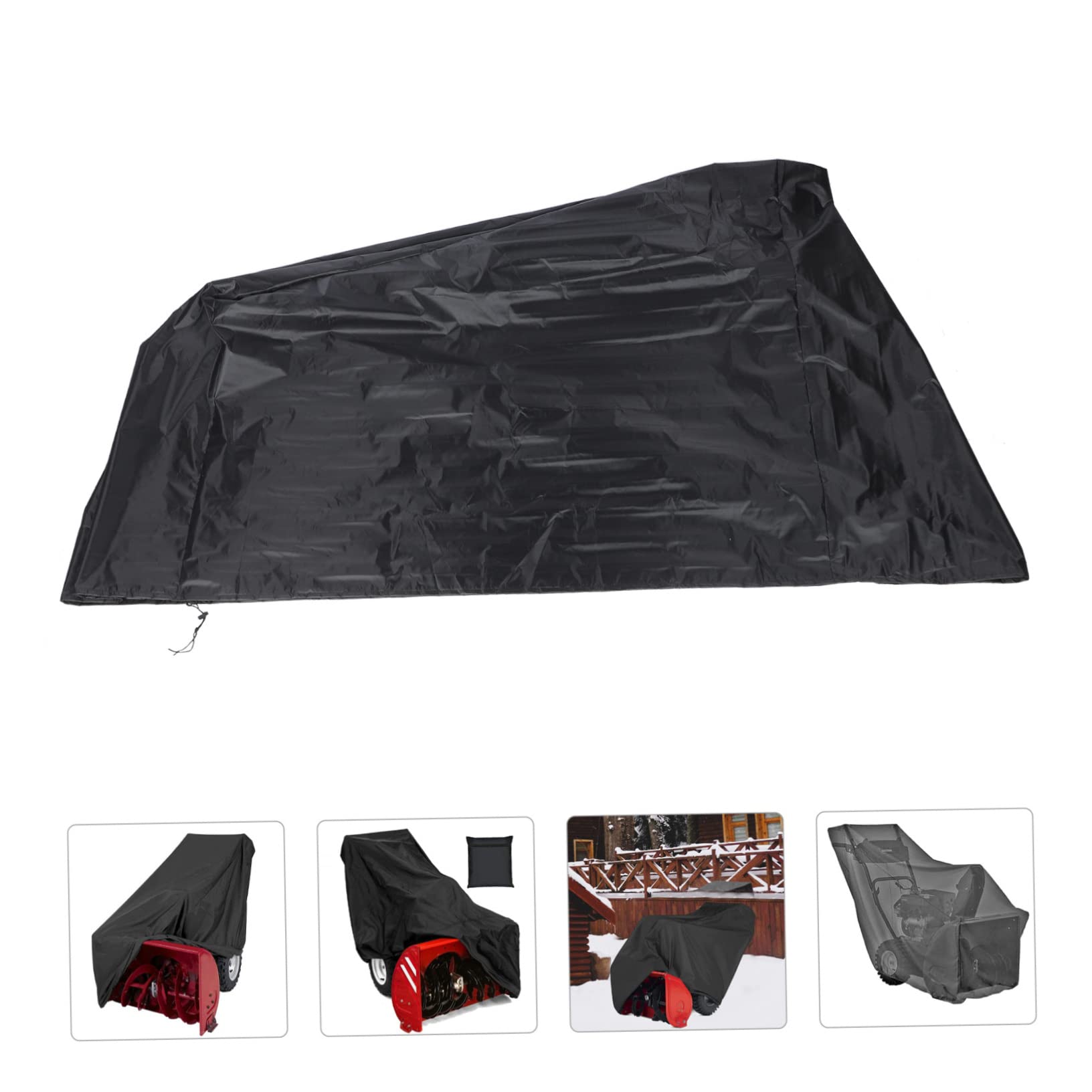 GANAZONO Snow Blower Cover Snow Removal Tools Winter Covers Ice Fake for Snow Thrower Washer Guard Snow Shield Garage Door Cover Leaf All Black Polyester