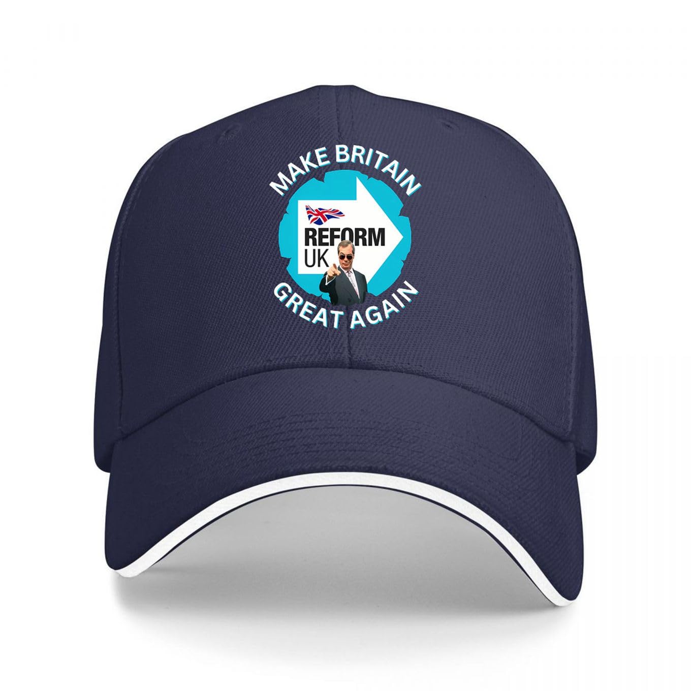 Inwedbw Reform UK Make Britain Great Again Design Navy Blue Unisex Adjustable Baseball Cap