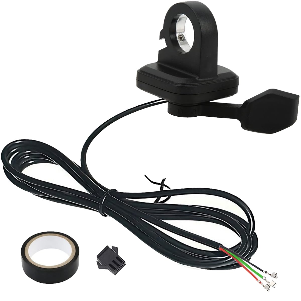 Acceleratore destro con comando a pollice Controllo velocità Controllo velocità con comando a dito per biciclette elettriche e scooter elettrici Manubrio da 7/8" 22 mm 24 V 36 V 48 V 60 V 72 V