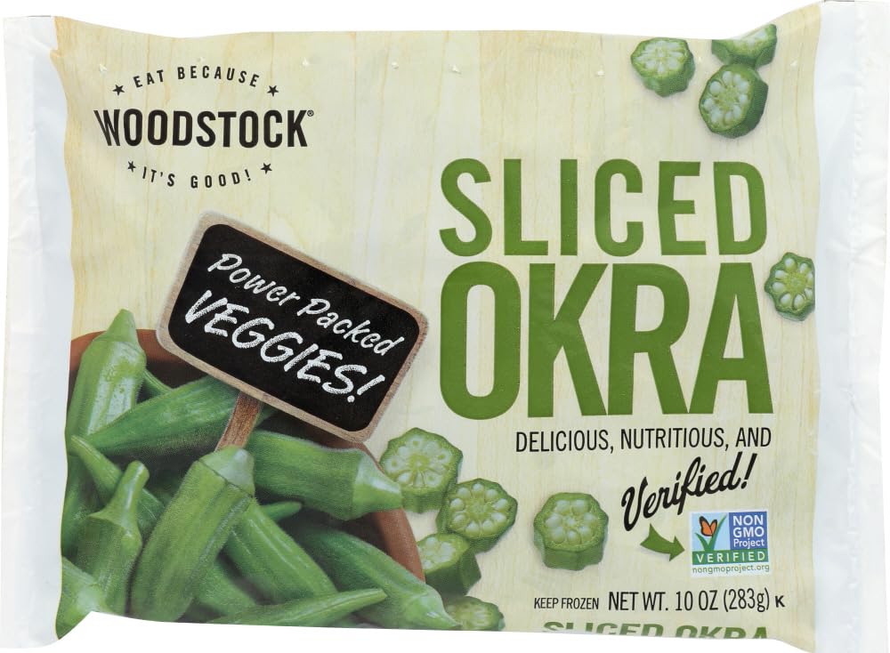 Woodstock Farms Sliced Cut Okra, 10 Ounce -- 12 per case.