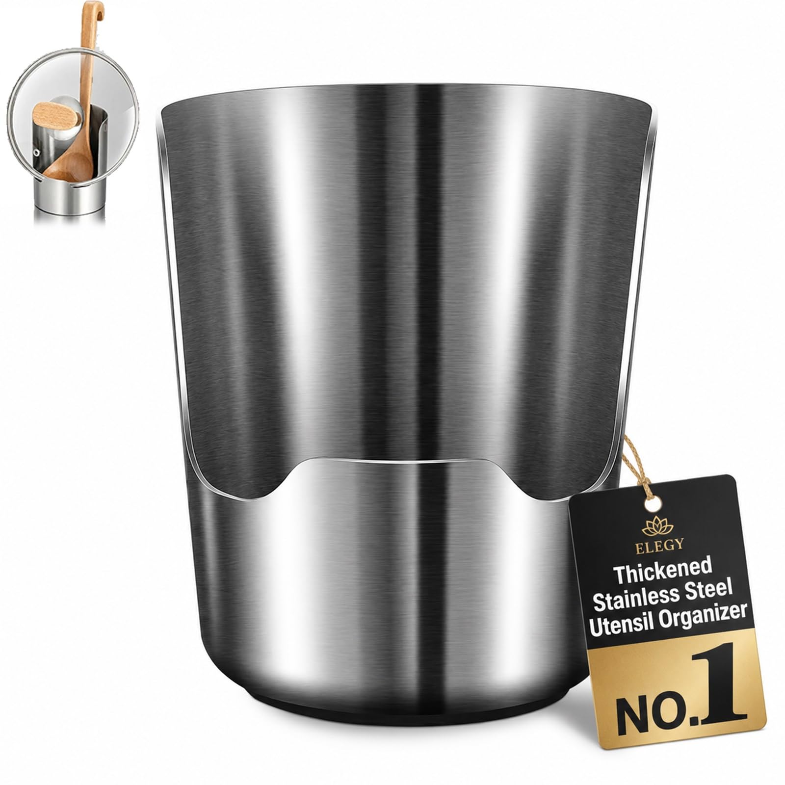 Thickened Stainless Steel Utensil Organizer Multifunctional Kitchen Holder Storage Spoon…