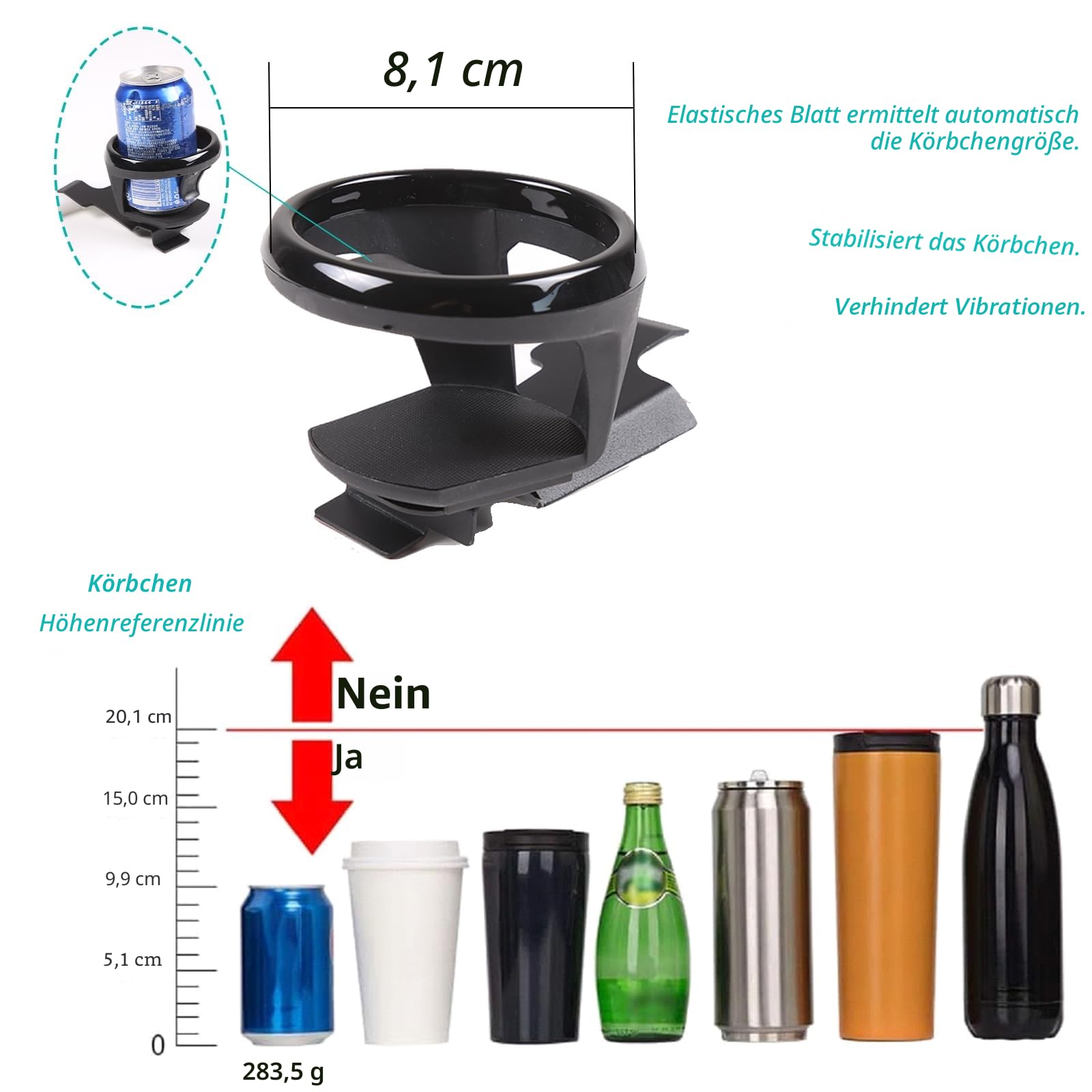 Auto-Zentralkonsole Wasserbecherhalter Getränkeständer für 1 3 Serie E81 E82 E87 E88 E90 E91 E92 E93 Auto-Fahrzeugbecherhalter, Autobecherhalter für Wasser Kaffee Saft Flaschenständer