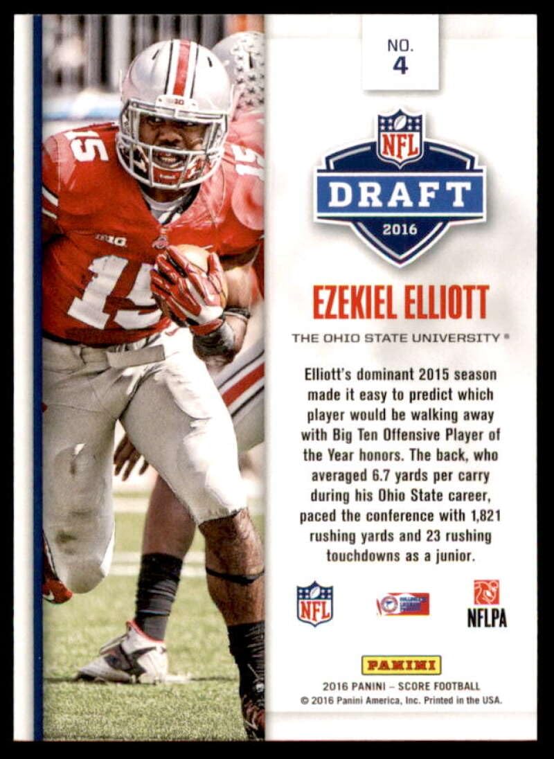 Amazon.com: Ezekiel Elliott Rookie Card 2016 Score NFL Draft #4