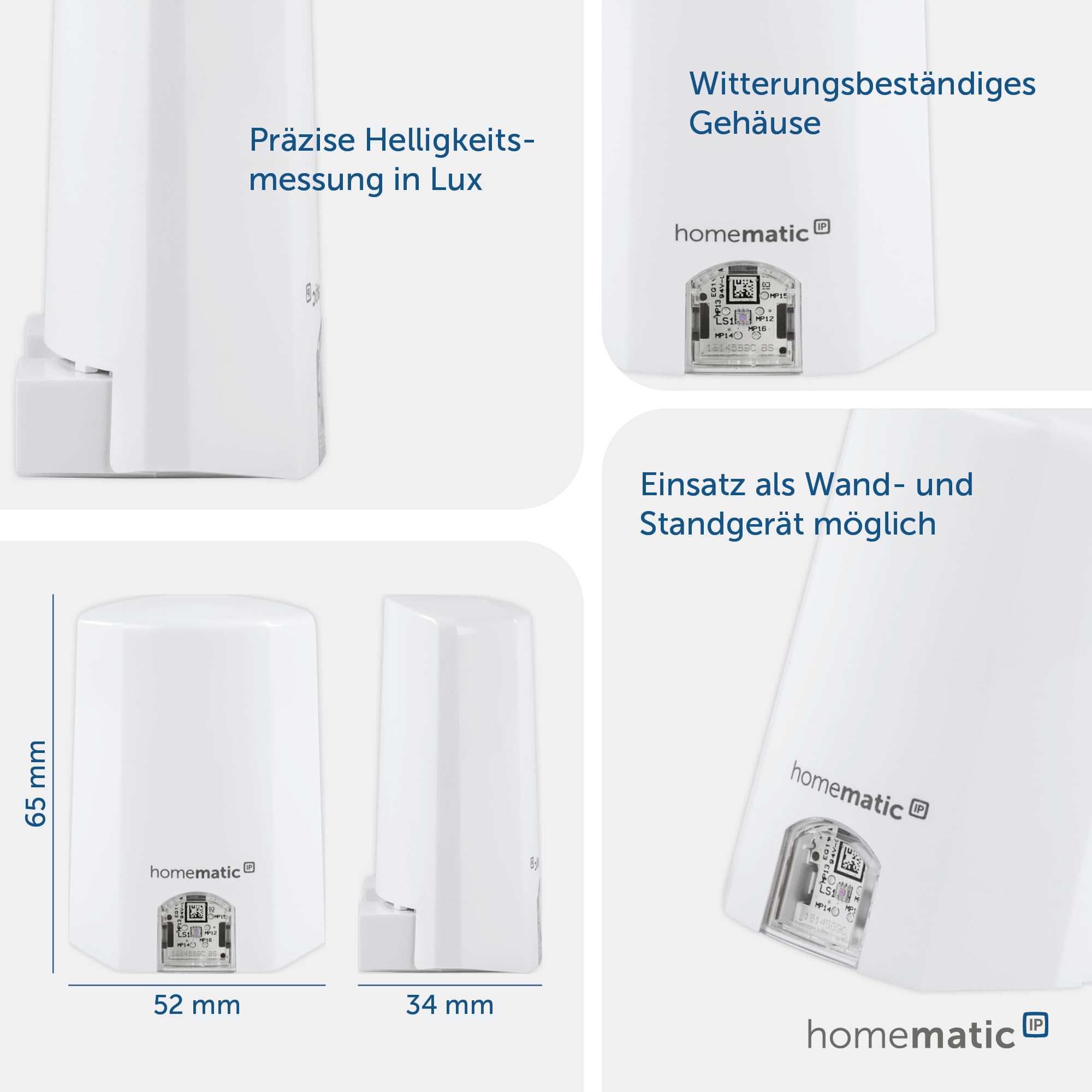Homematic IP Sensore di luce — esterno, valori di luminosità tramite app nella casa intelligente, 151566A0