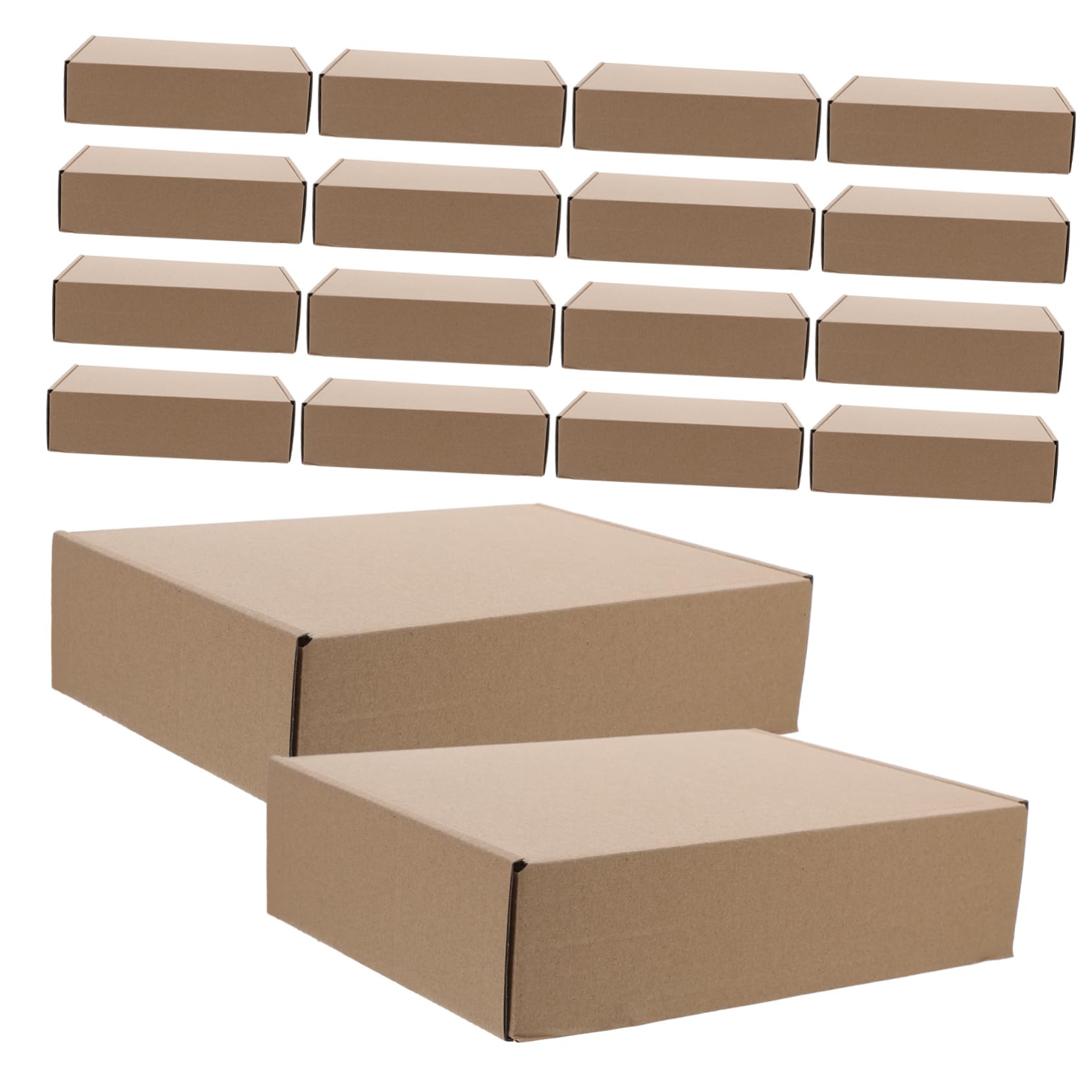 HOMSFOU 25piezas Cajas De Cartón Para Envío Cajas De Embalaje Planas Para Almacenamiento y Manualidades De