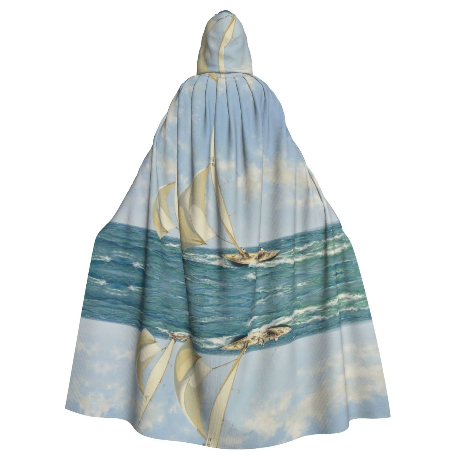 Sailboat Ship Landscape Unisex Hooded Halloween Cloak Cosplay Halloween Christmas Fancy Dress Costumes For Adults — image 1