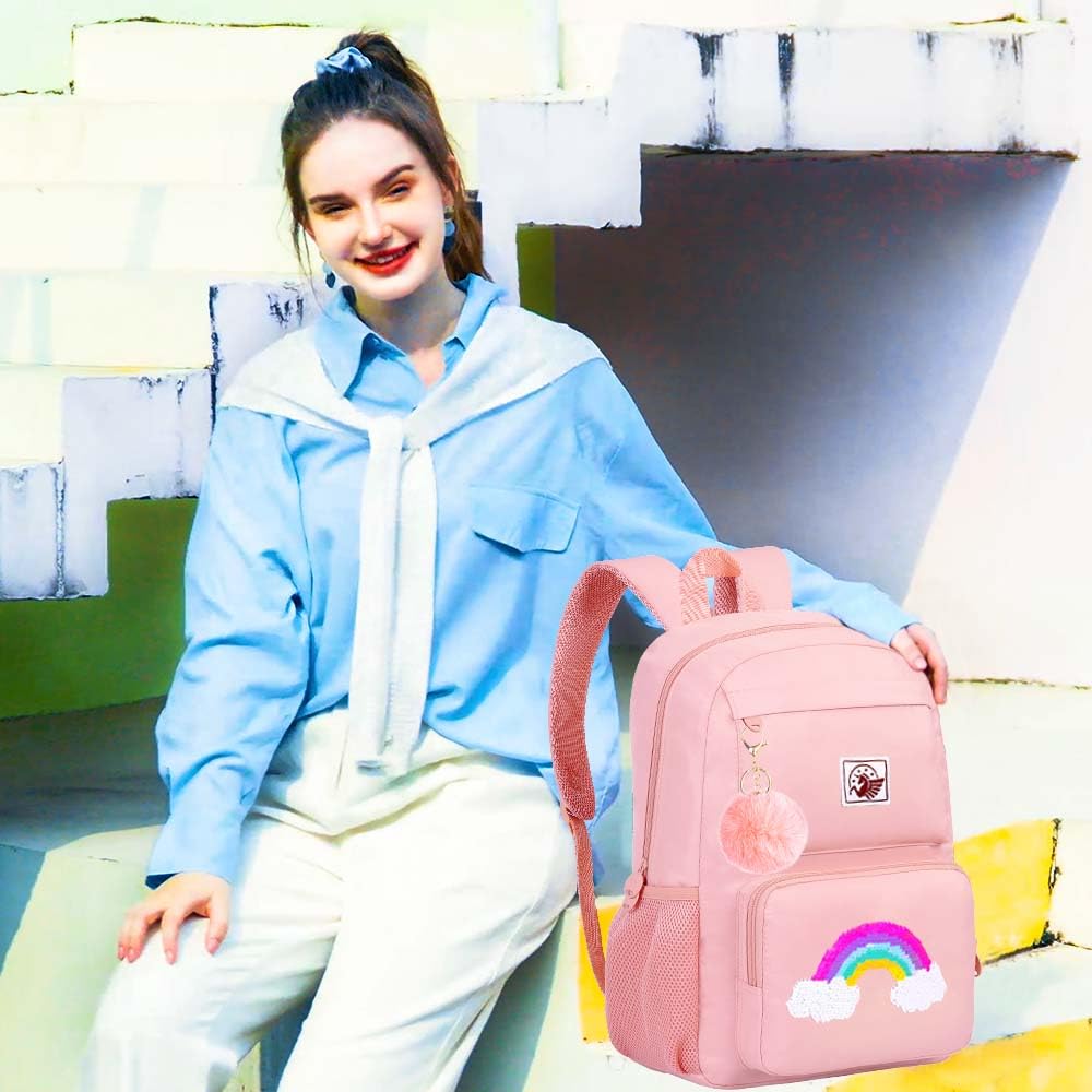gxtvo 3 mochilas para niñas, resistente al agua, con fiambrera, mochila escolar de 17 pulgadas para adolescentes universitarios y primarias