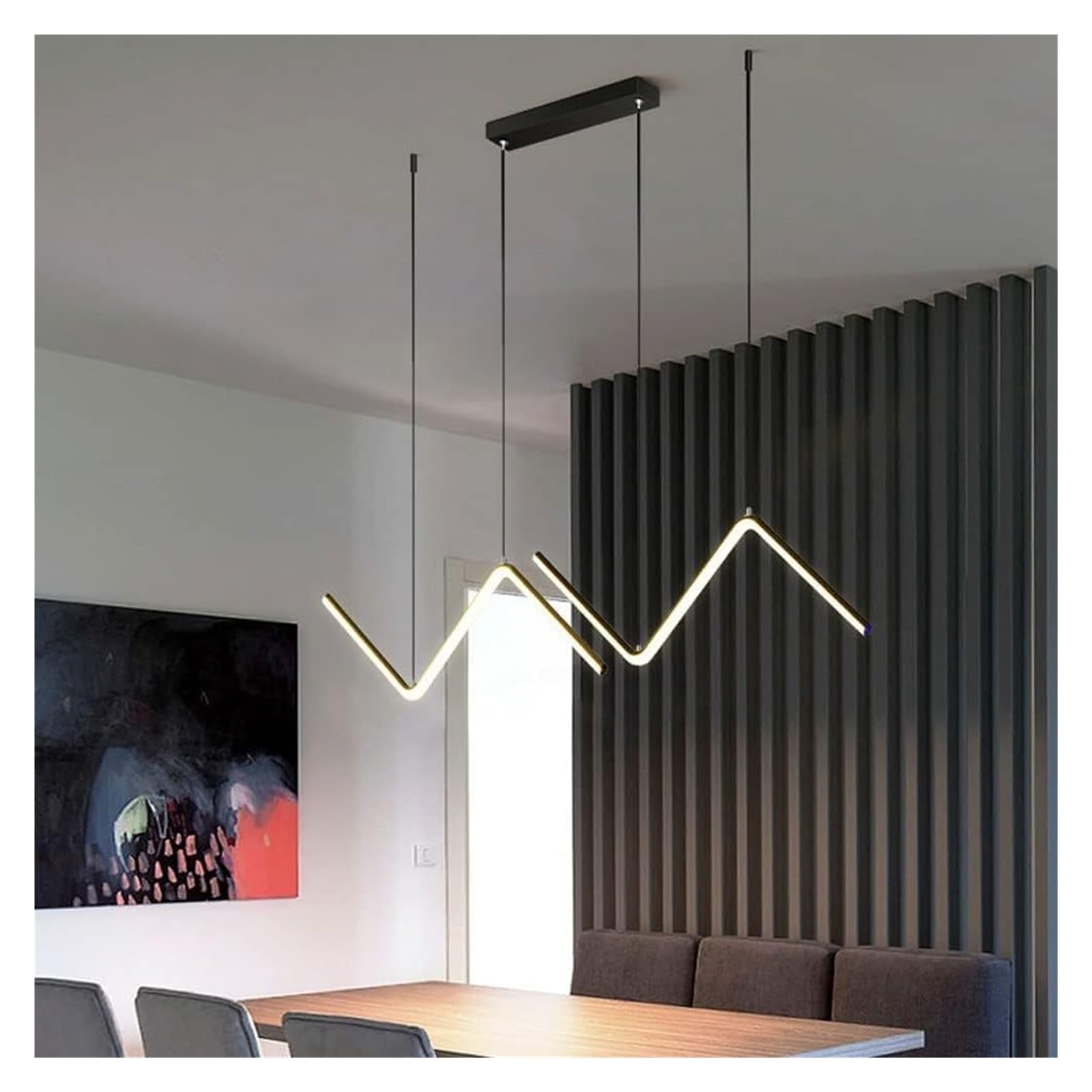 Internal Wall Lights Modern LED Hanging Wire Black Gold Pendants Lamp Tubular Chandelier Kitchen Island Restaurant Kitchen Lights
