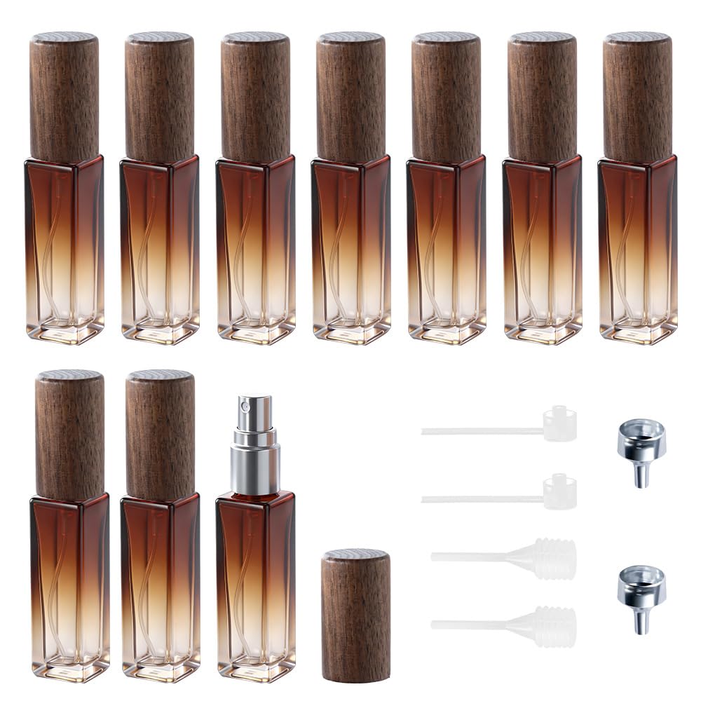 Perfume Atomizer, Amber Spray Perfume Bottle 10pcs 0.3oz/10ml