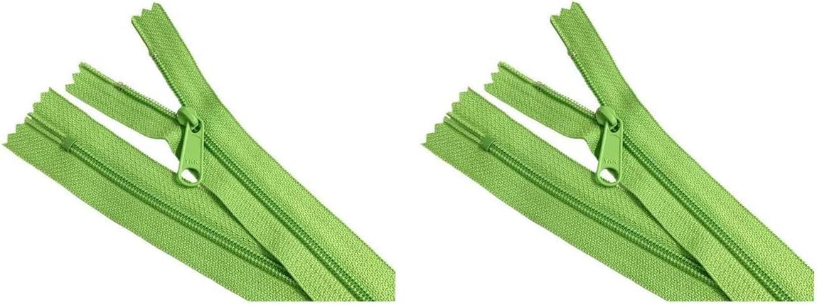 Nylon Coil YKK Spring Green #4.5 Handbag Zippers with Long Pull Slider - Closed Bottom - Color: Spring Green #536 - Choose Your Length - Made in The United States (10 Zippers Per Pack) (48 Inches)
