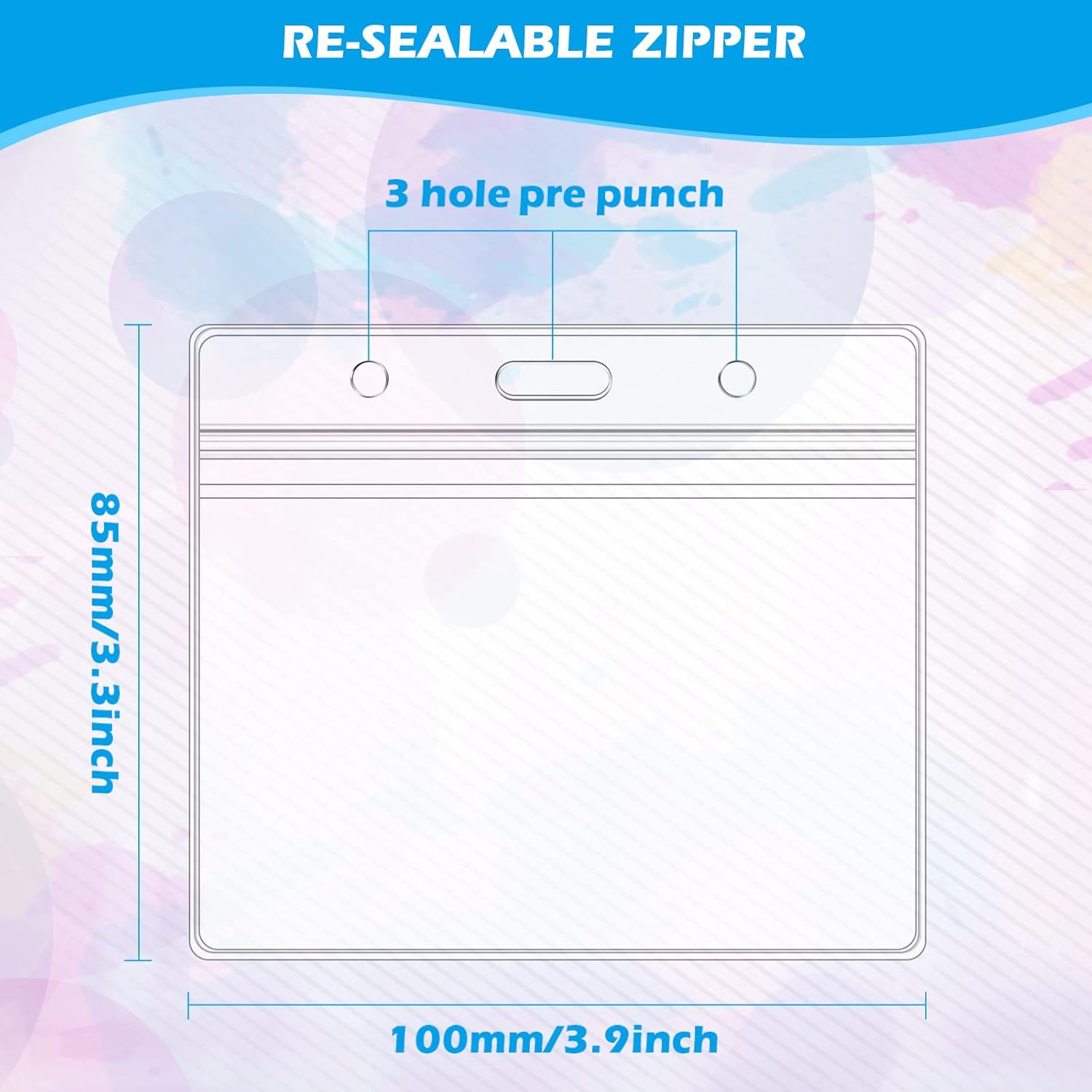 100 Pcs Clear Plastic Horizontal Name Tag Badge ID Card Holders for Office School Business Meetings - Image 2