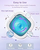 Vista 2 de 16L Portable Washing Machine, Foldable Small Washer with Spin Basket Laundry Machine, 3 Cleaning Modes Suitable for Underwear Baby Small Clothes