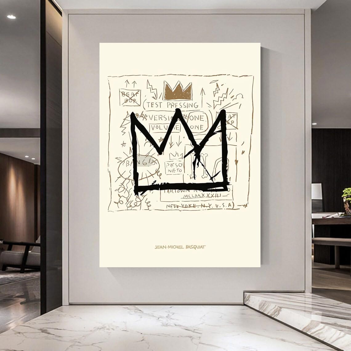 Basquiat Poster, Canvas Prints Jean Michel Basquiat Art, Basquiat Crown Wall Decor, Street Wall Art, Basquiat Wall Art, Basquiat Decoration, Framed Basquiat Home Decor Ready To Hang