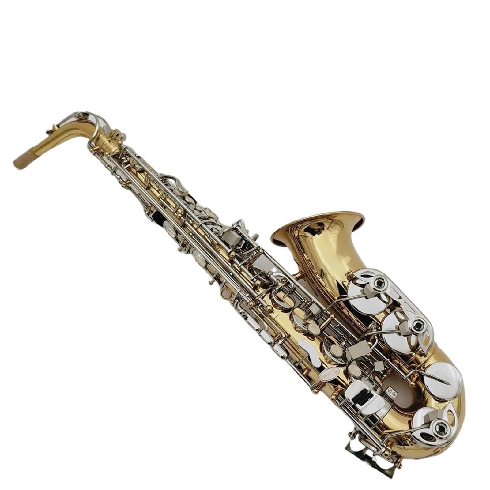 Studencki Saksofon Altowy Eb Tune E Płaskie Mosiężne Srebrne Klawisze Instrument Muzyczny Z Akcesoriami Do Futerału profesjonalny Saksofon (Color : Cloth bag)