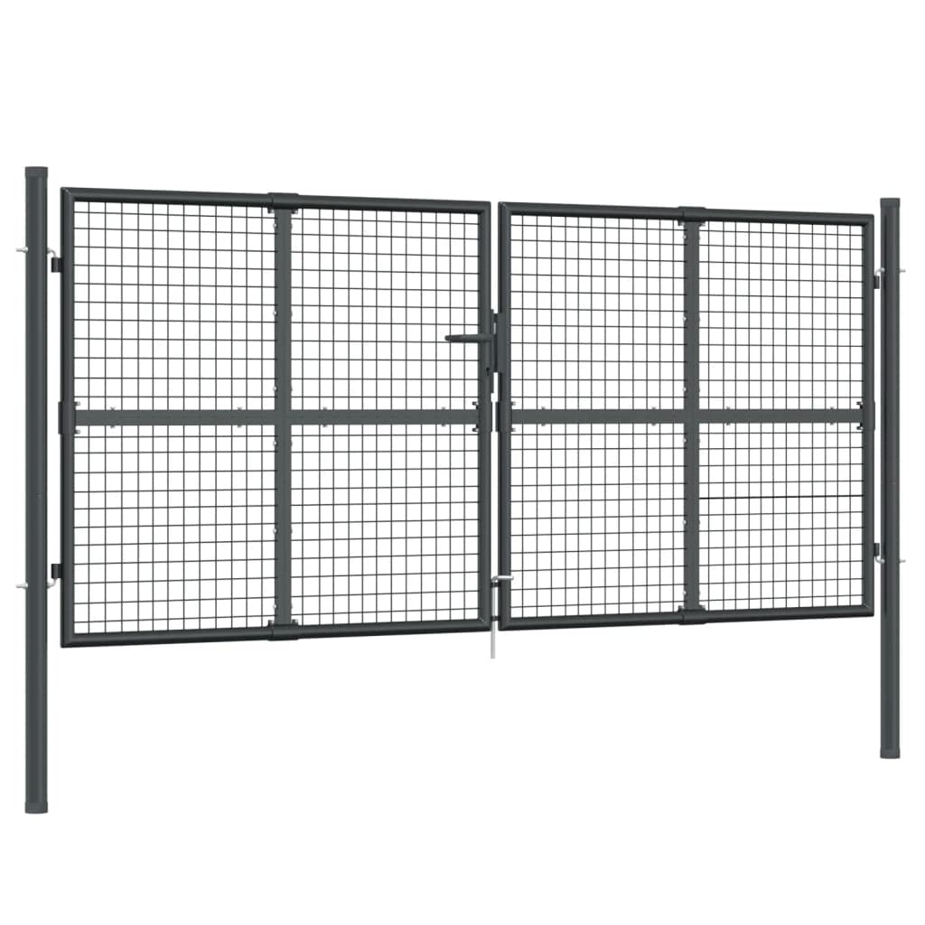 Vidaxl Mesh Garden Gate Fence Door 300X175 Cm Anthracite Galvanised Steel