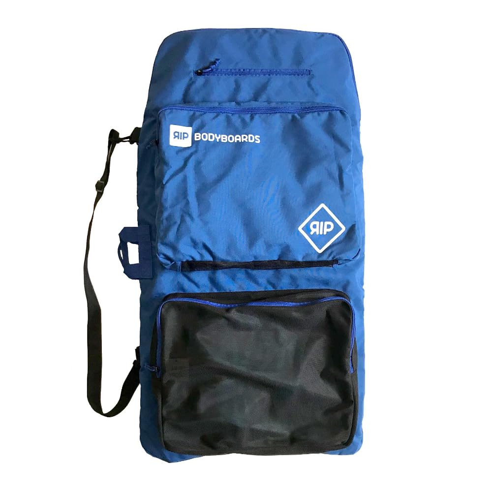 RIP Blue Commando Sac à dos de voyage double bodyboard – 2 planches avec bandoulière + dragonne, bretelles rembourrées réglables, planche de transport de 111,8 cm, 2 grandes poches de rangement avant,