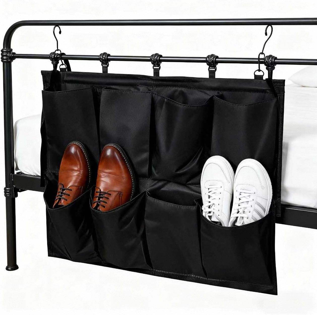 End of Bed Shoe Bag,Camping Organizer,Hanging Organizer Camping,Large Capacity Shoe Bag for Wall Storage,Travel Outdoor Camping Bag,Shoe Holder For Wall,Shoe Bags For Travel (Black)