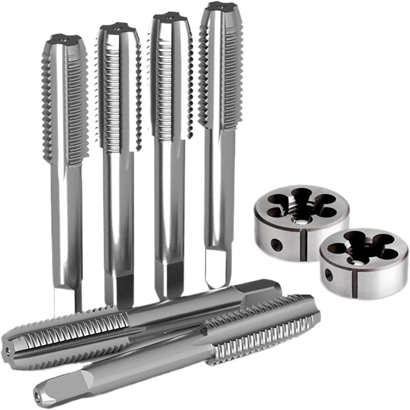 1Set M7-M11M12 M14M15M16 M18M19M20 M22M23M24M25 M26 M29*0.5 1.0 1.25 1.5 2.0 Metric HSS Right Hand Tap Die Threading